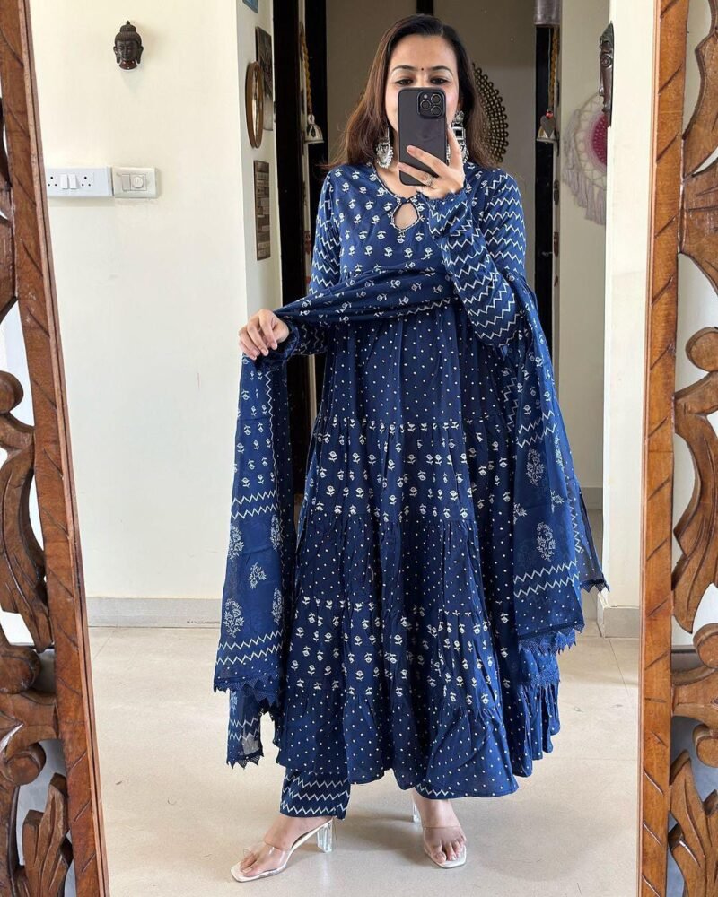 🌺 কালারফুল সুতি থ্রি পিস 🌺 - Image 3
