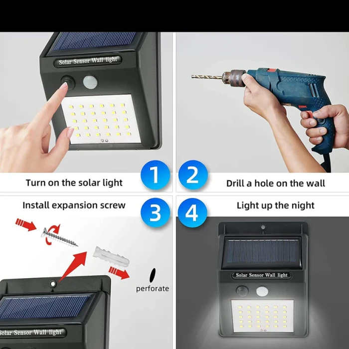 Solar Charging LED Sensor Light