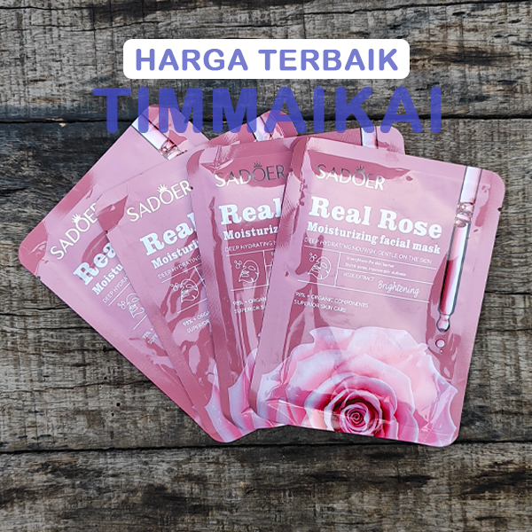 SADOER Real Rose Moisturizing Facial Mask (5 Piece) - Image 3