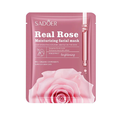 SADOER Real Rose Moisturizing Facial Mask (5 Piece) - Image 7