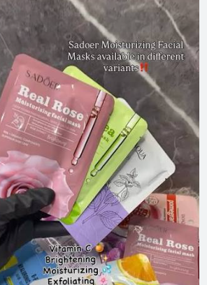 SADOER Real Rose Moisturizing Facial Mask (5 Piece) - Image 6