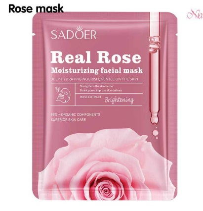 SADOER Real Rose Moisturizing Facial Mask (5 Piece) - Image 5